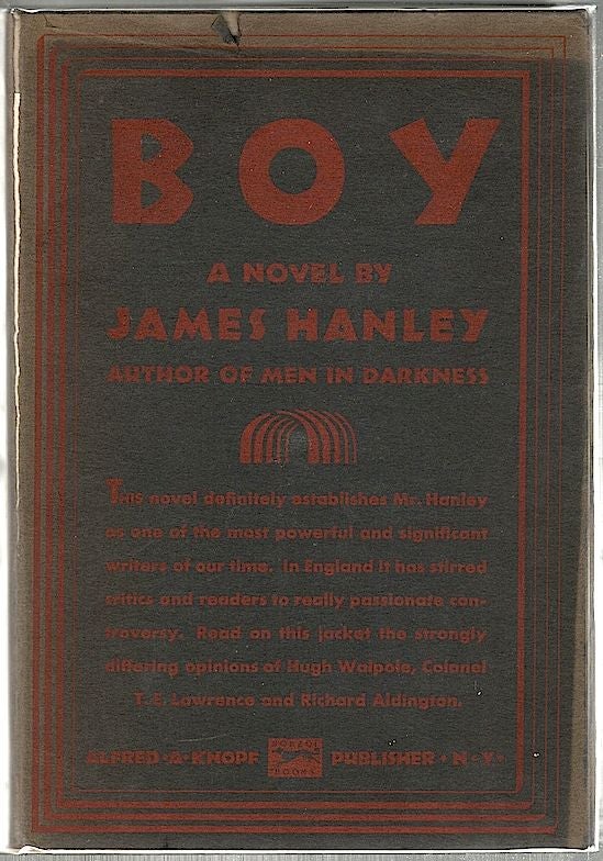 Item #1049 Boy; A Novel. James Hanley.