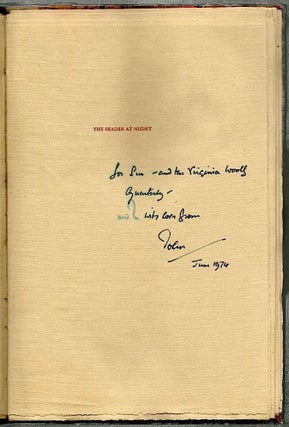 Reader at Night; And Other Poems