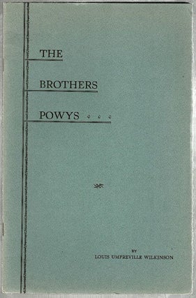 Item #1087 Brothers Powys. Louis Umfreville Wilkinson