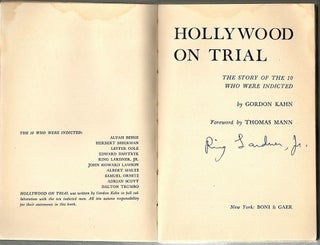Hollywood on Trial; The Story of the Ten Who Were Indicted
