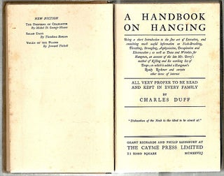 Handbook on Hanging; All Very Proper to Be Read and Kept in Every Family