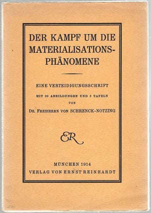 Item #1293 Kampf um die Materialisations-Phänomene; Eine Verteidigungsschrift. Albert Freiherr...