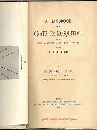 Handbook of the Gnats or Mosquitoes; Giving the Anatomy and Life History of the Culicidae