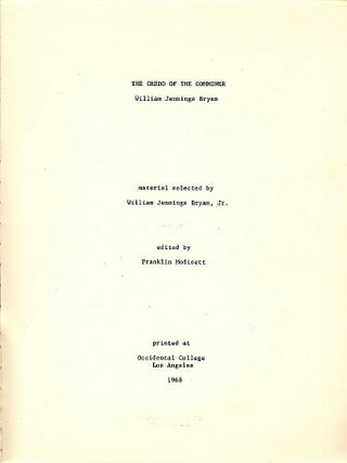 Credo of the Commoner