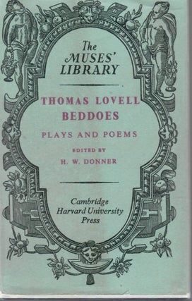 Item #15386 Plays and Poems. Thomas Lovell Beddoes