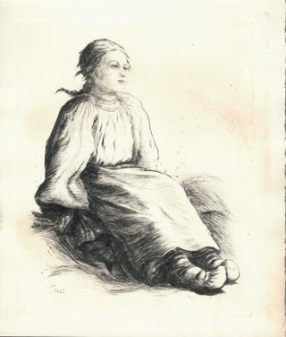 Item #15841 "Girl on Haystack" J. C. Millet
