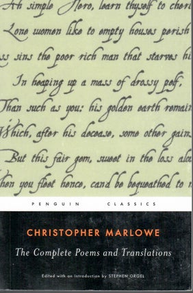 Item #15903 Complete Poems and Translations. Christopher Marlowe