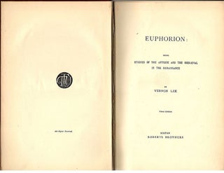 Euphorion; Being Studies of the Antique and the Medieval in the Renaissance