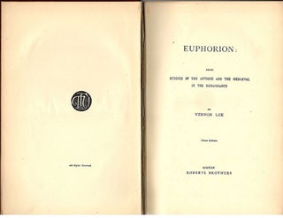 Euphorion; Being Studies of the Antique and the Medieval in the Renaissance