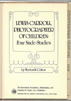 Lewis Carroll, Photographer of Children; For Nude Studies