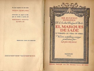 Marques de Sade; Su Tiempo, su Vida, su Obra