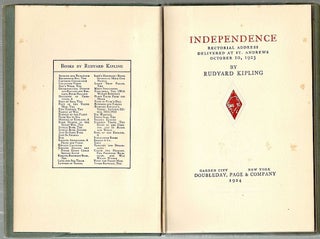 Independence; Rectorial Address Delivered at St. Andrews October 10, 1923