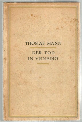 Item #2092 Tod in Venedig; Novelle. Thomas Mann