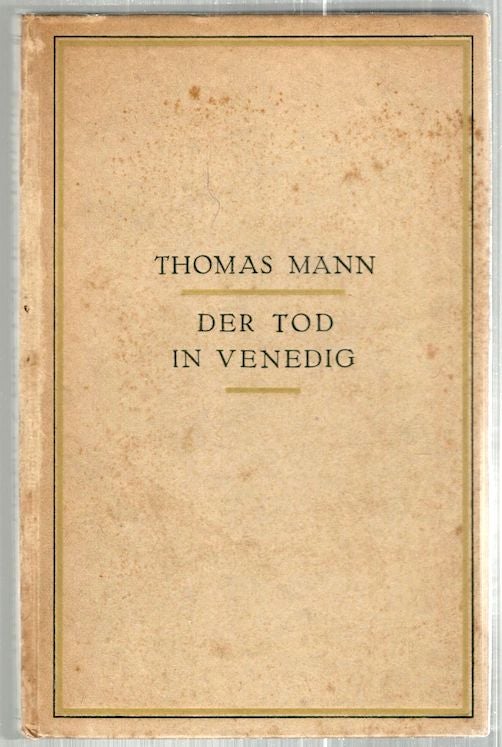 Item #2092 Tod in Venedig; Novelle. Thomas Mann.
