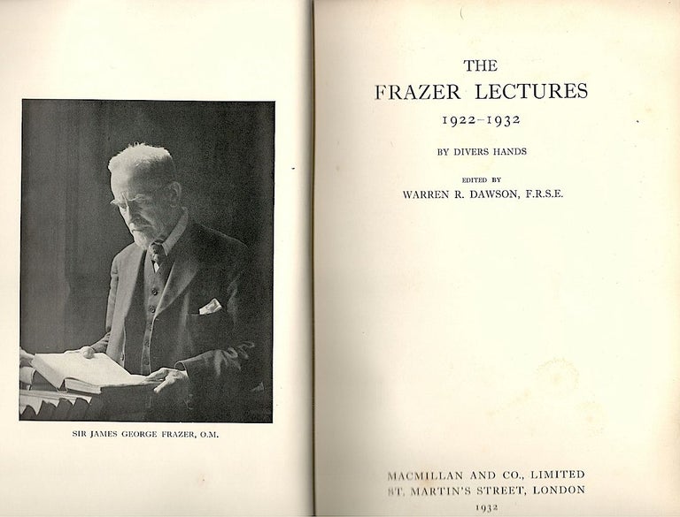 Item #2210 Frazer Lectures; 1922-1932. Warren R. Dawson.
