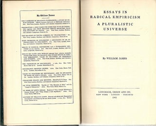 Essays in Radical Empiricism; A Pluristic Universe