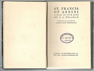 St. Francis of Assisi; A Play in Five Acts