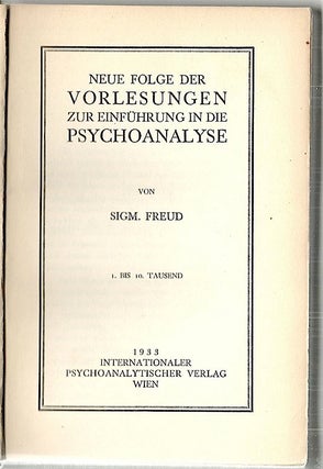 Neue Vorlesungen zur Einführung in die Psychoanalyse