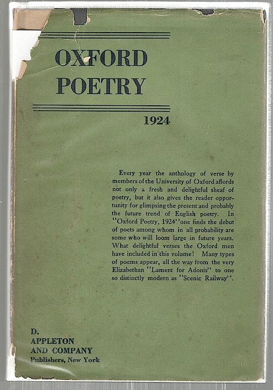 Item #2488 Oxford Poetry; 1924. Harold Acton, Peter Quennell.
