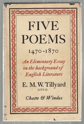 Item #2500 Five Poems, 1470-1870; An Elementary Essay on the Background of English Literature. E....