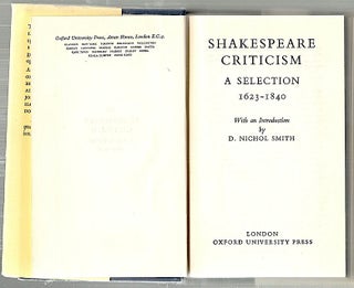Shakespeare Criticism; 1623-1840
