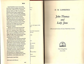 John Thomas and Lady Jane; The Second Version of Lady Chatterley's Lover