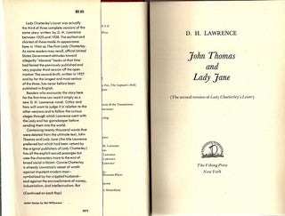 John Thomas and Lady Jane; The Second Version of Lady Chatterley's Lover