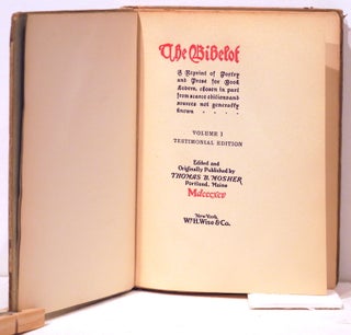 Bibelot; A Reprint of Poetry and Prose for Book Lovers, Chosen in Part from Scarce Editions and Sources Not Generally Known