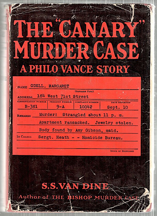 Item #4893 "Canary" Murder Case; A Philo Vance Story. S. S. Van Dine.