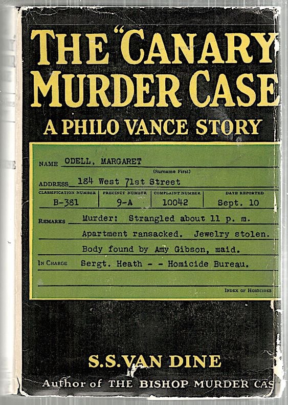 Item #4894 "Canary" Murder Case; A Philo Vance Story. S. S. Van Dine.