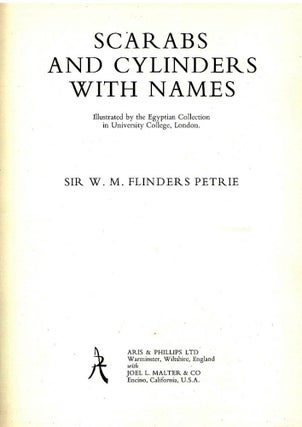Item #667 Scarabs and Cylinders with Names. W. M. Flinders Petrie