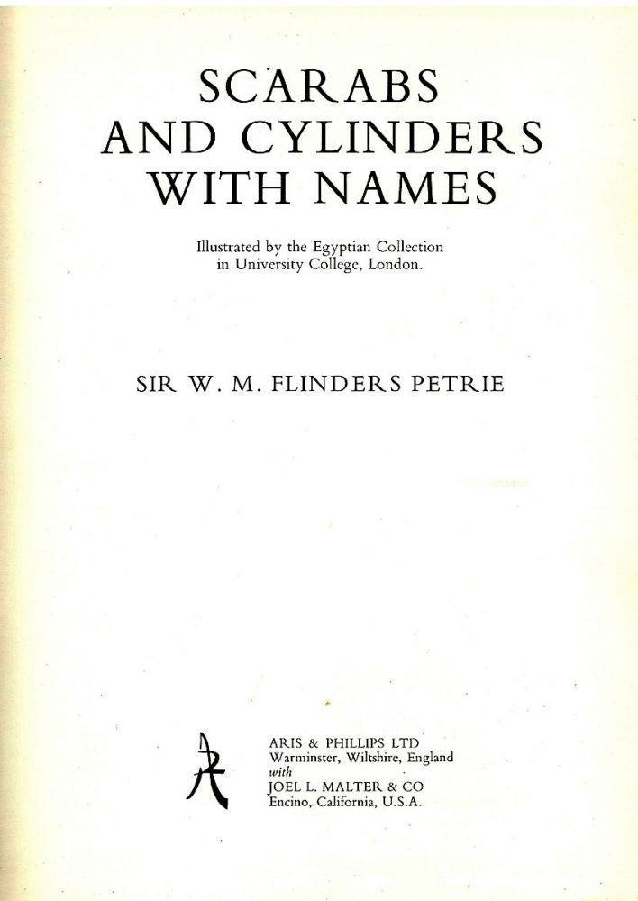 Item #667 Scarabs and Cylinders with Names. W. M. Flinders Petrie.