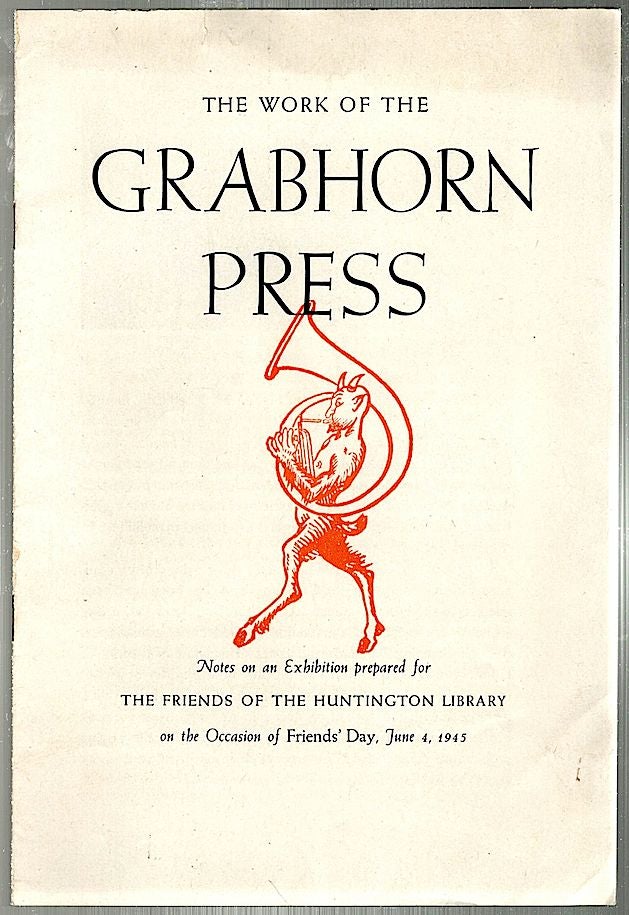 Item #725 Work of the Grabhorn Press. Roland Baughman.