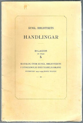 Item #728 Katalog Över Kungl. Isak Collijn