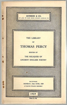 Item #735 Library of Thomas Percy. Thomas Percy, Sotheby, Co