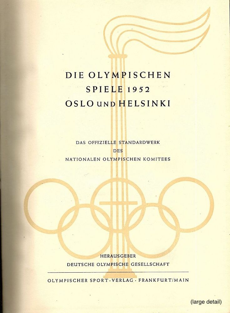 Item #968 XV. Olympischen Spiele 1952; Oslo und Helsinki. Deutsche Olympische Gesellschaft.